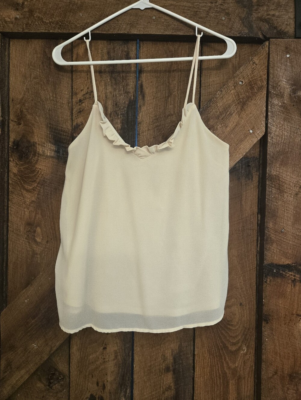 Women's Cream Ruffle-Trim Camisole